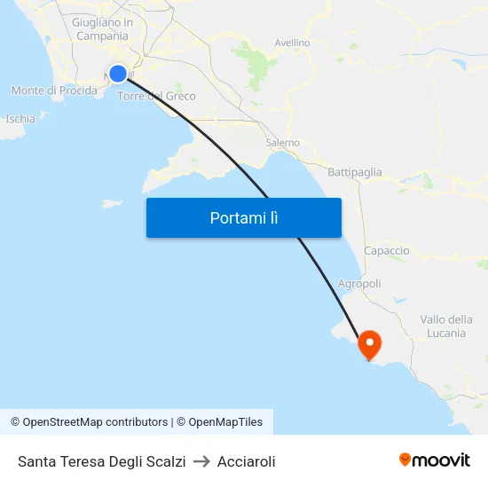 Santa Teresa Degli Scalzi to Acciaroli map