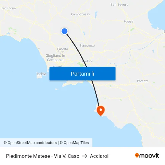 Piedimonte Matese - Via V. Caso to Acciaroli map