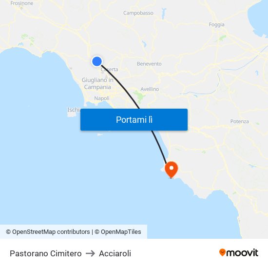 Pastorano Cimitero to Acciaroli map