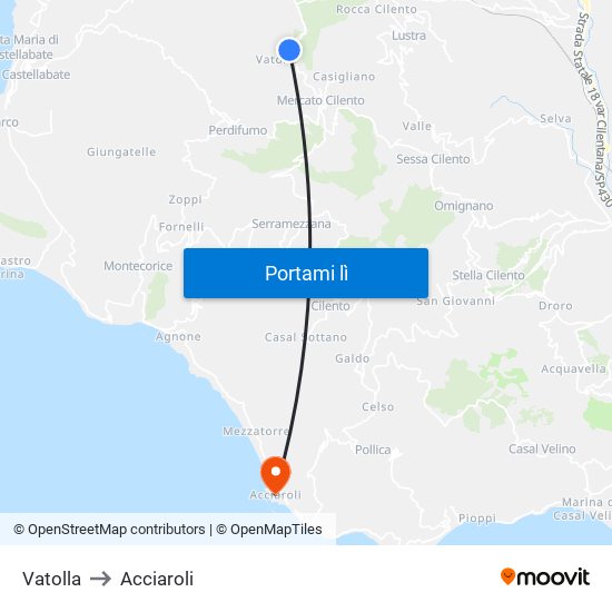 Vatolla to Acciaroli map