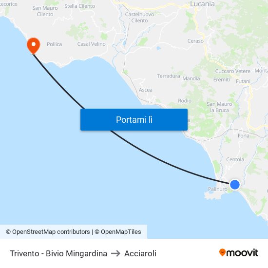 Trivento - Bivio Mingardina to Acciaroli map