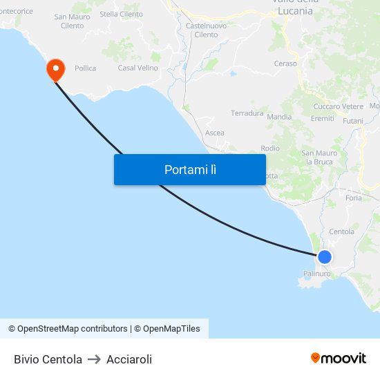 Bivio Centola to Acciaroli map
