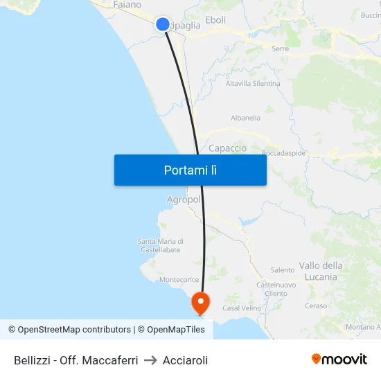 Bellizzi - Off. Maccaferri to Acciaroli map