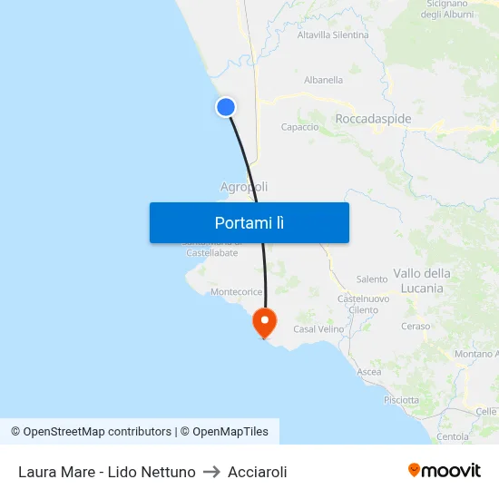 Laura Mare - Lido Nettuno to Acciaroli map