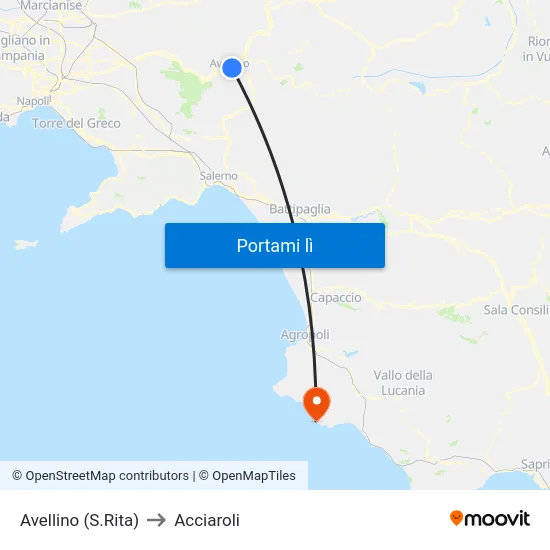 Avellino (S.Rita) to Acciaroli map