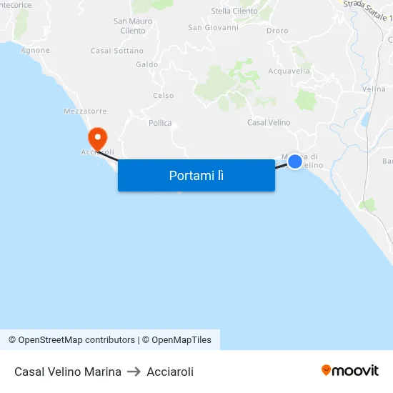 Casal Velino Marina to Acciaroli map