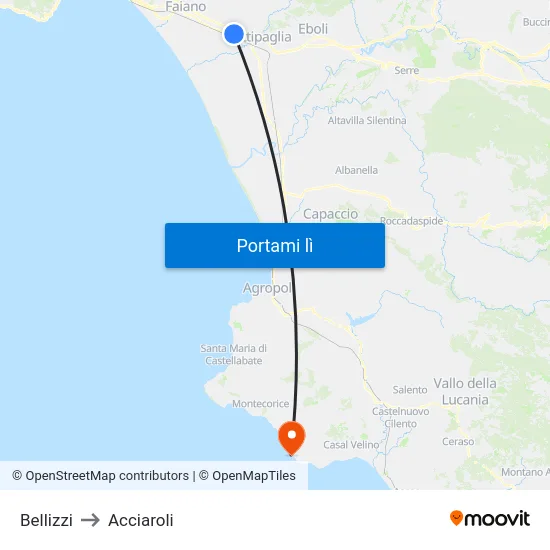 Bellizzi to Acciaroli map
