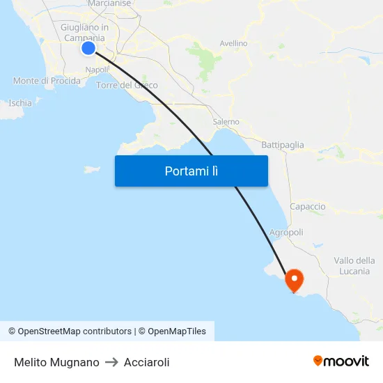 Melito Mugnano to Acciaroli map