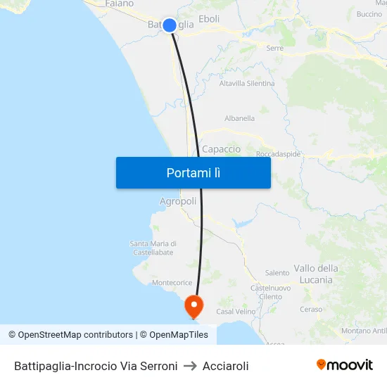 Battipaglia-Incrocio Via Serroni to Acciaroli map