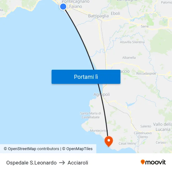 Ospedale S.Leonardo to Acciaroli map