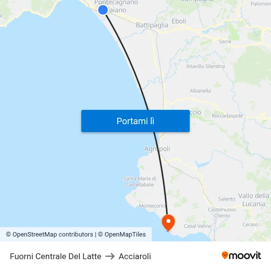 Fuorni Centrale Del Latte to Acciaroli map