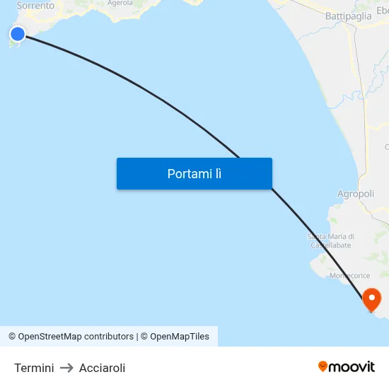 Termini to Acciaroli map