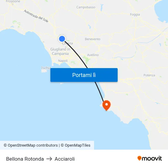 Bellona Rotonda to Acciaroli map