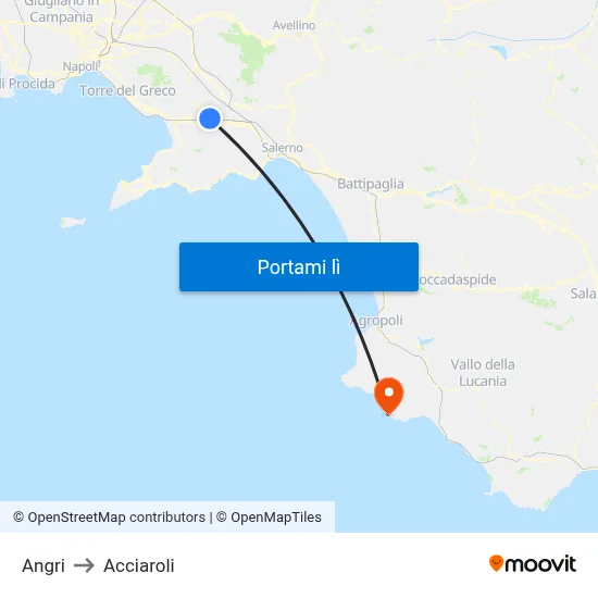 Angri to Acciaroli map