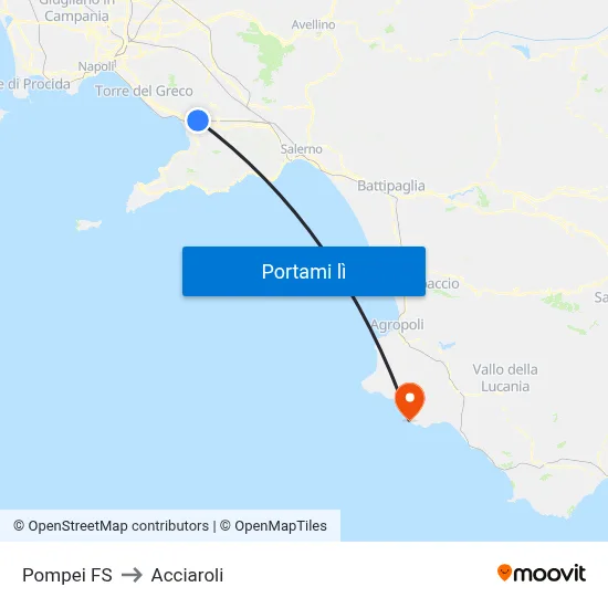 Pompei FS to Acciaroli map