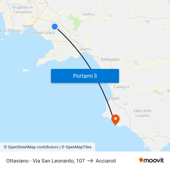 Ottaviano - Via San Leonardo, 107 to Acciaroli map