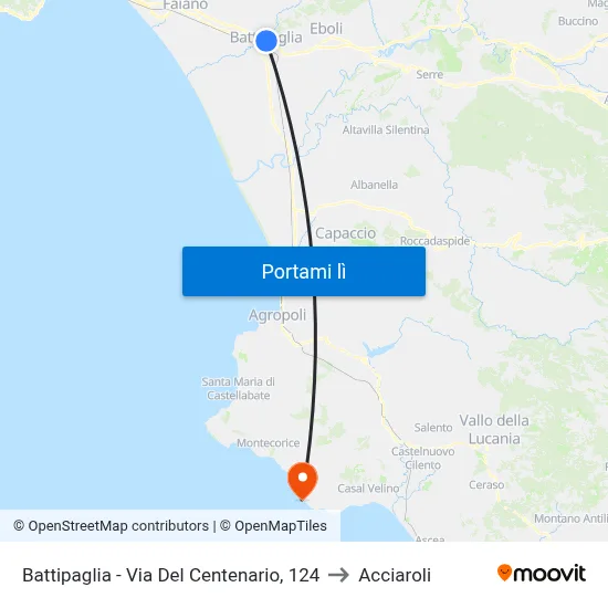 Battipaglia - Via Del Centenario, 124 to Acciaroli map