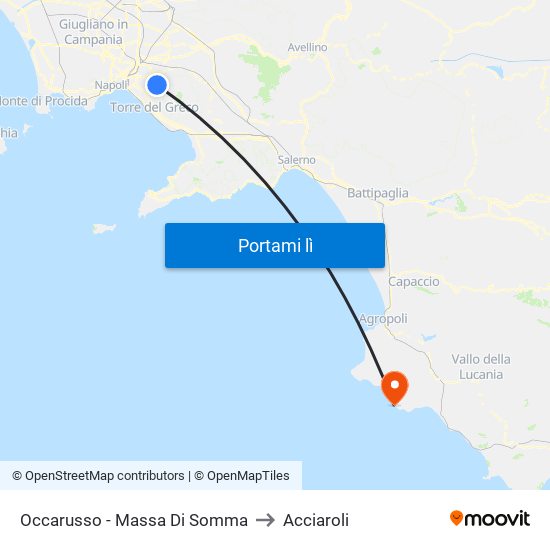 Occarusso - Massa Di Somma to Acciaroli map