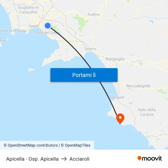 Apicella - Osp. Apicella to Acciaroli map
