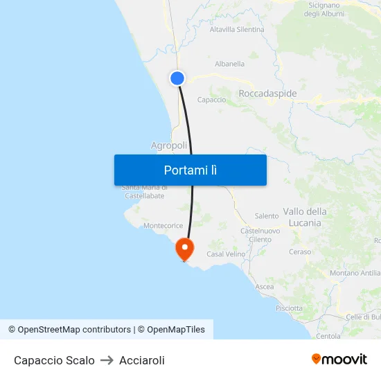 Capaccio Scalo to Acciaroli map