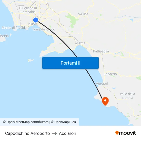 Capodichino Aeroporto to Acciaroli map