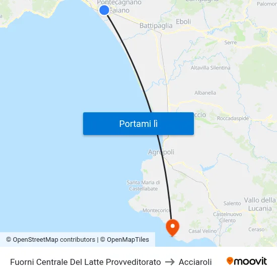 Fuorni Centrale Del Latte Provveditorato to Acciaroli map