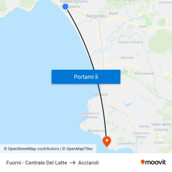 Fuorni - Centrale Del Latte to Acciaroli map