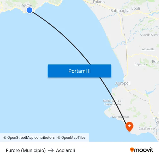 Furore (Municipio) to Acciaroli map