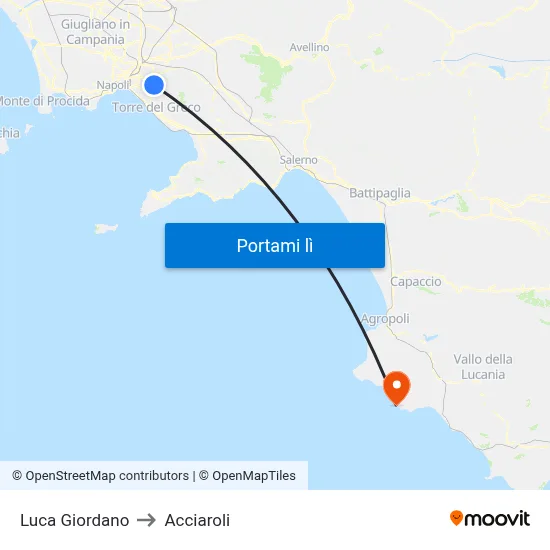 Luca Giordano to Acciaroli map
