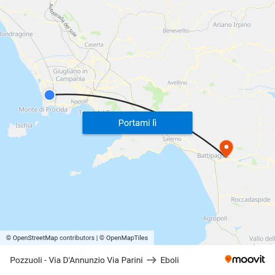 Pozzuoli  - Via D'Annunzio Via Parini to Eboli map