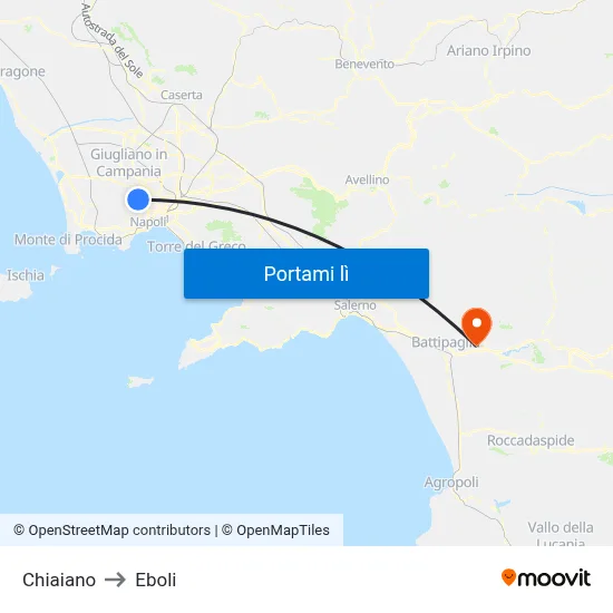 Chiaiano to Eboli map