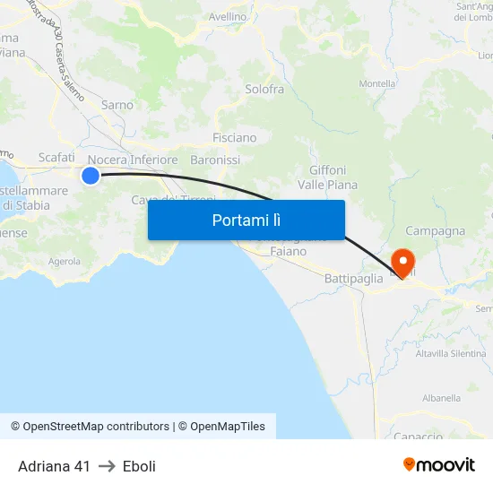 Adriana 41 to Eboli map