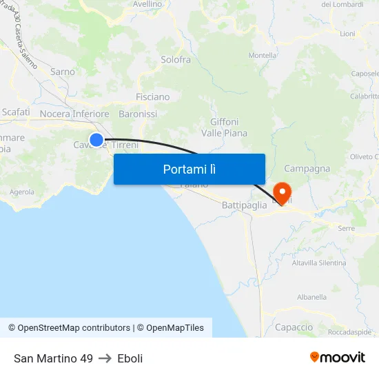 San Martino 49 to Eboli map