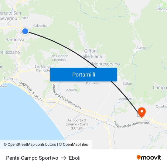 Penta-Campo Sportivo to Eboli map