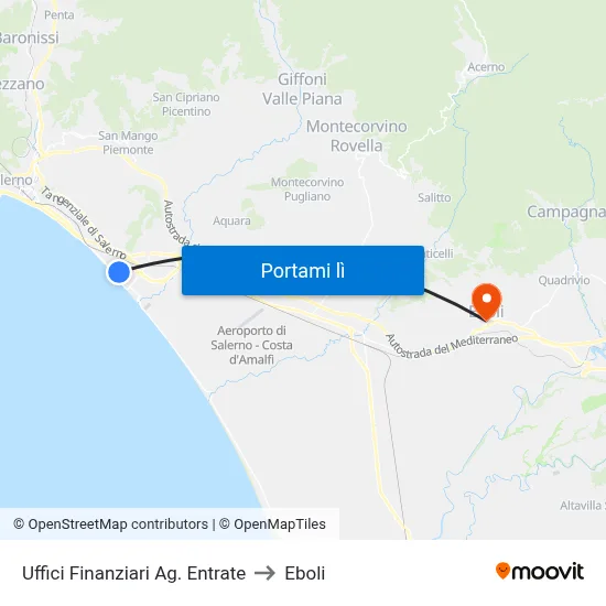 Uffici Finanziari Ag. Entrate to Eboli map