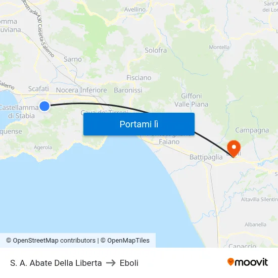S. A. Abate Della Liberta to Eboli map
