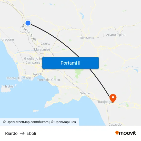 Riardo to Eboli map
