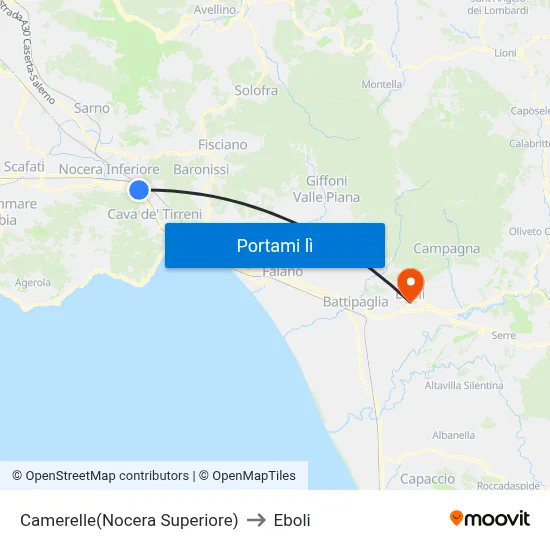 Camerelle(Nocera Superiore) to Eboli map
