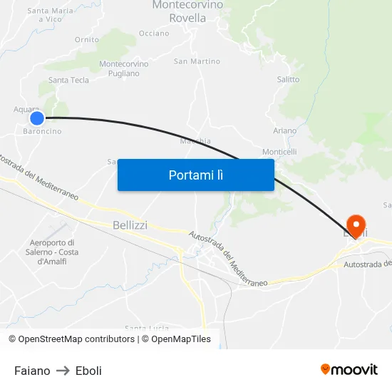 Faiano to Eboli map