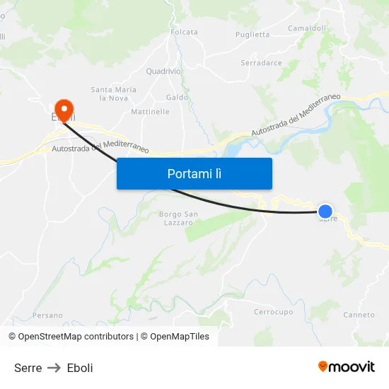 Serre to Eboli map
