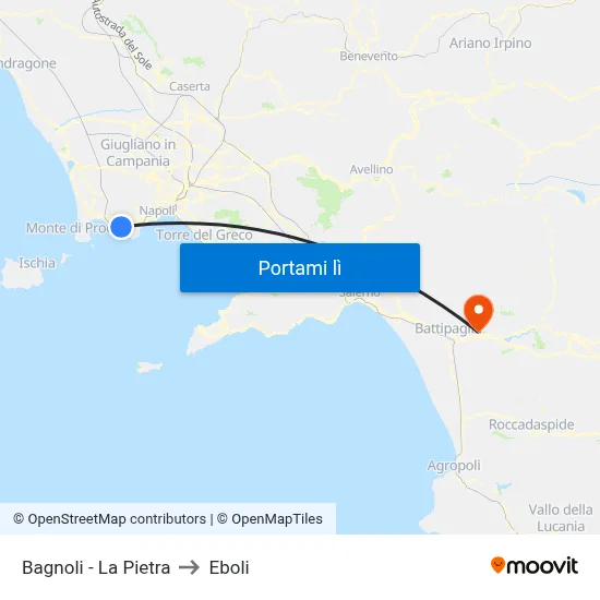 Bagnoli - La Pietra to Eboli map