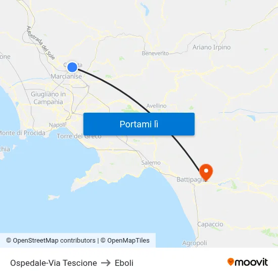 Ospedale-Via Tescione to Eboli map