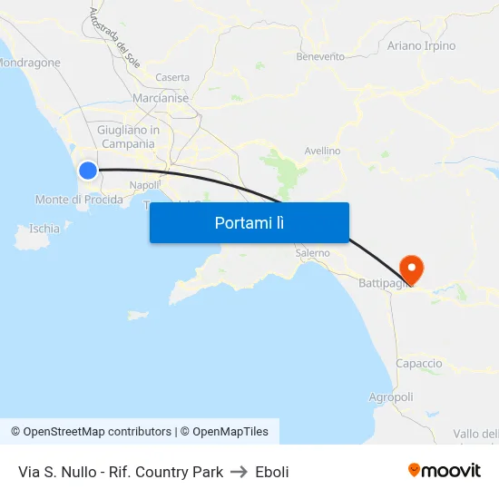 Via S. Nullo - Rif. Country Park to Eboli map