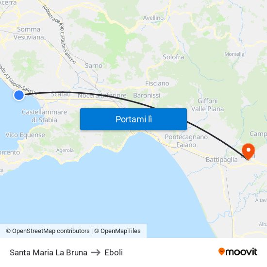 Santa Maria La Bruna to Eboli map