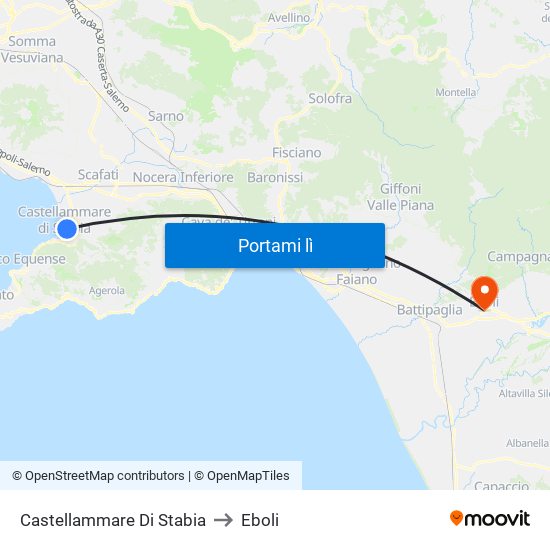 Castellammare Di Stabia to Eboli map