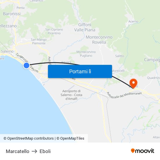 Marcatello to Eboli map