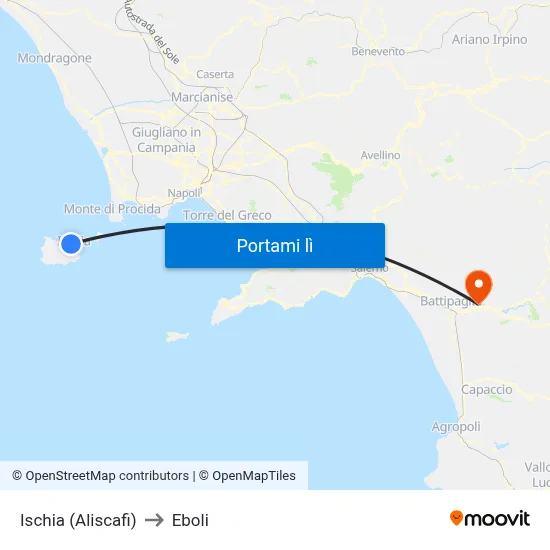 Ischia (Aliscafi) to Eboli map