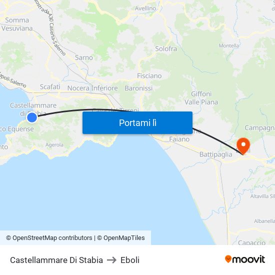 Castellammare Di Stabia to Eboli map