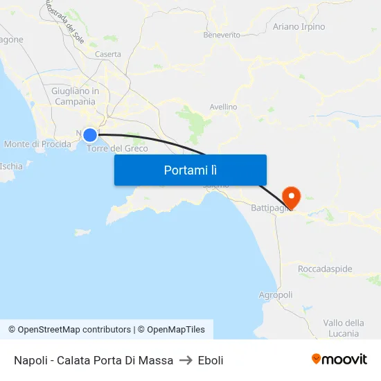 Napoli - Calata Porta Di Massa to Eboli map