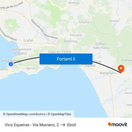 Vico Equense - Via Murrano, 2 to Eboli map